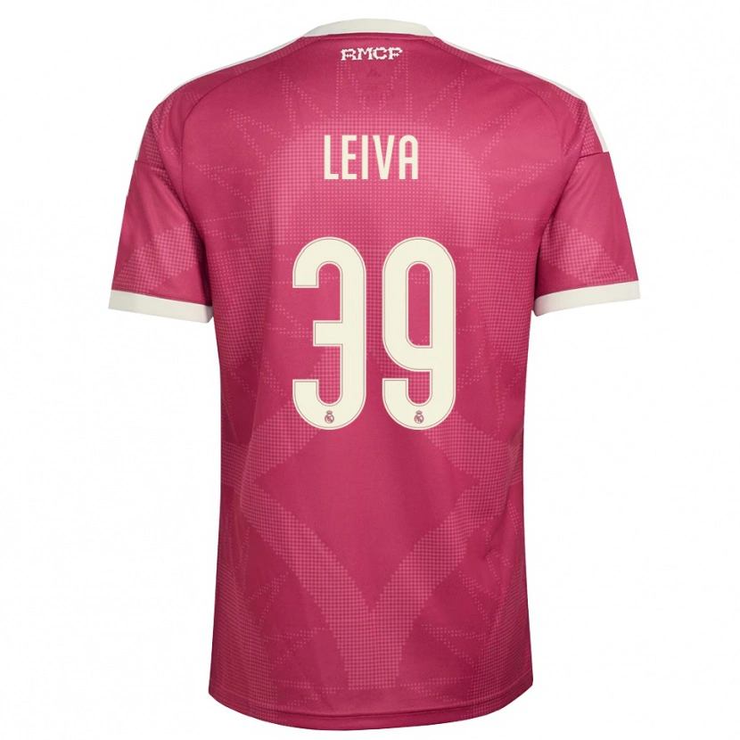 Danxen Femme Maillot Álvaro Leiva #39 Rouge Violet Pâle Blanc Troisieme 2026/27 T-Shirt