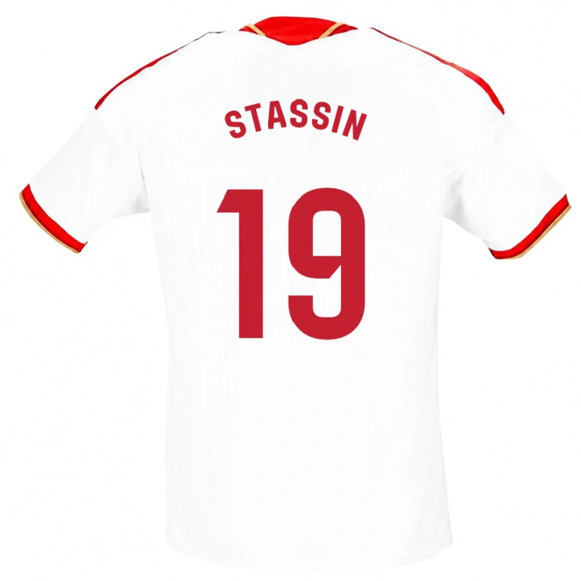 Danxen Femme Maillot Lucas Stassin #19 Blanc Rouge Tenues Domicile 2026/27 T-Shirt