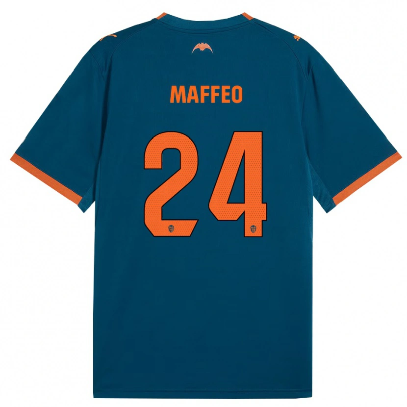Danxen Femme Maillot Pablo Maffeo #24 Bleu Acier Orange Tenues Extérieur 2026/27 T-Shirt