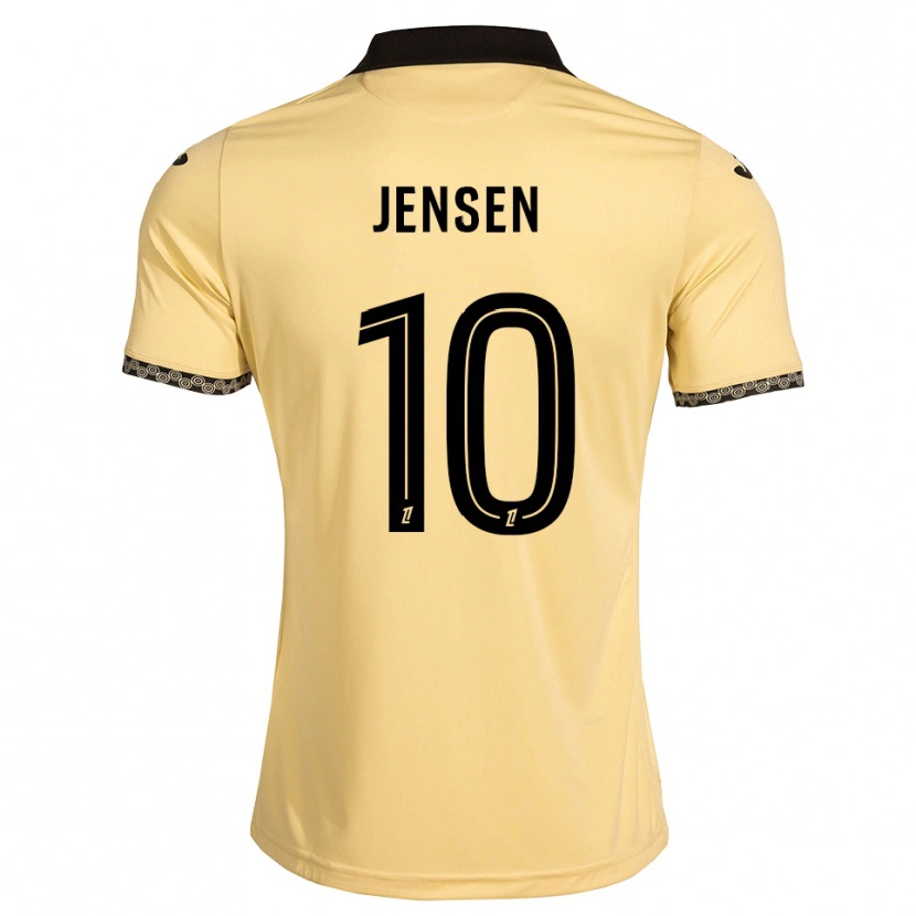 Danxen Enfant Maillot Isak Jensen #10 Blanc Navajo Noir Tenues Extérieur 2026/27 T-Shirt