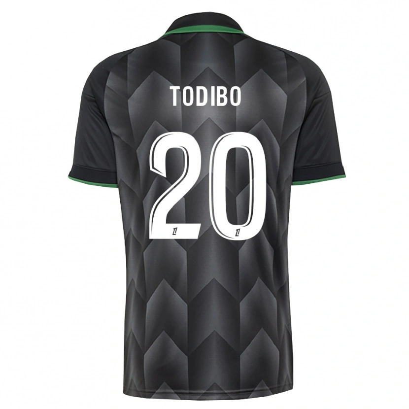 Danxen Enfant Maillot Jean-Clair Todibo #20 Blanc Noir Vert Tenues Extérieur 2026/27 T-Shirt