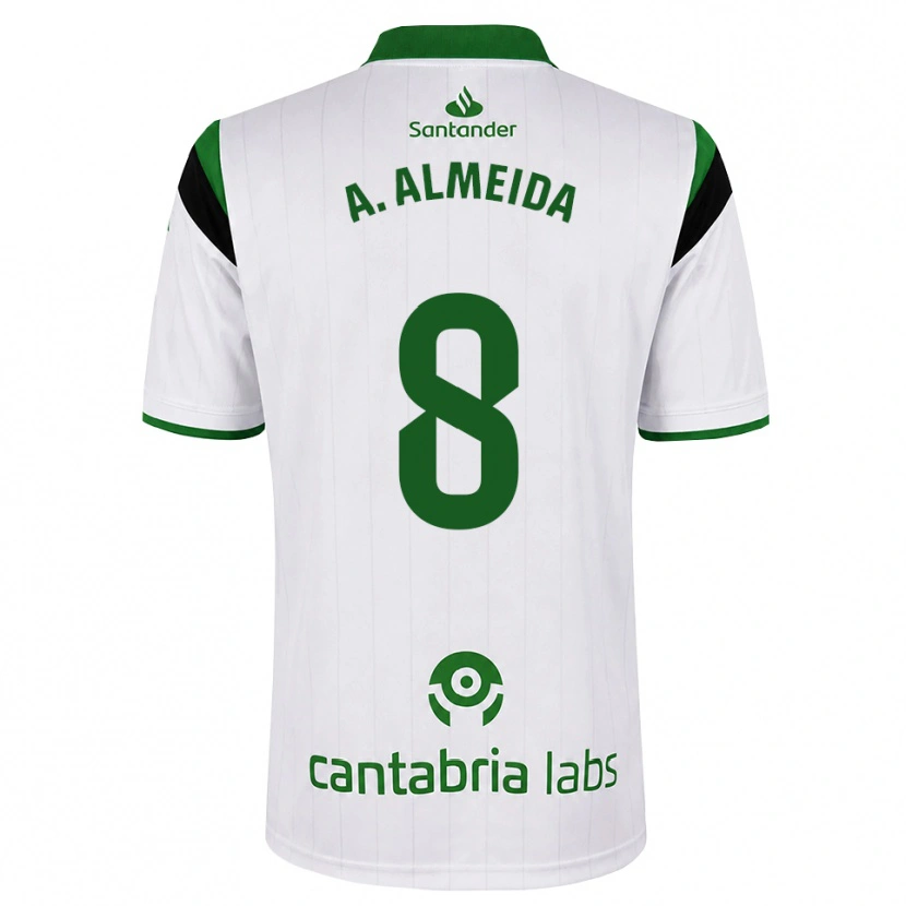Danxen Enfant Maillot André Almeida #8 Blanc Vert Noir Tenues Domicile 2026/27 T-Shirt