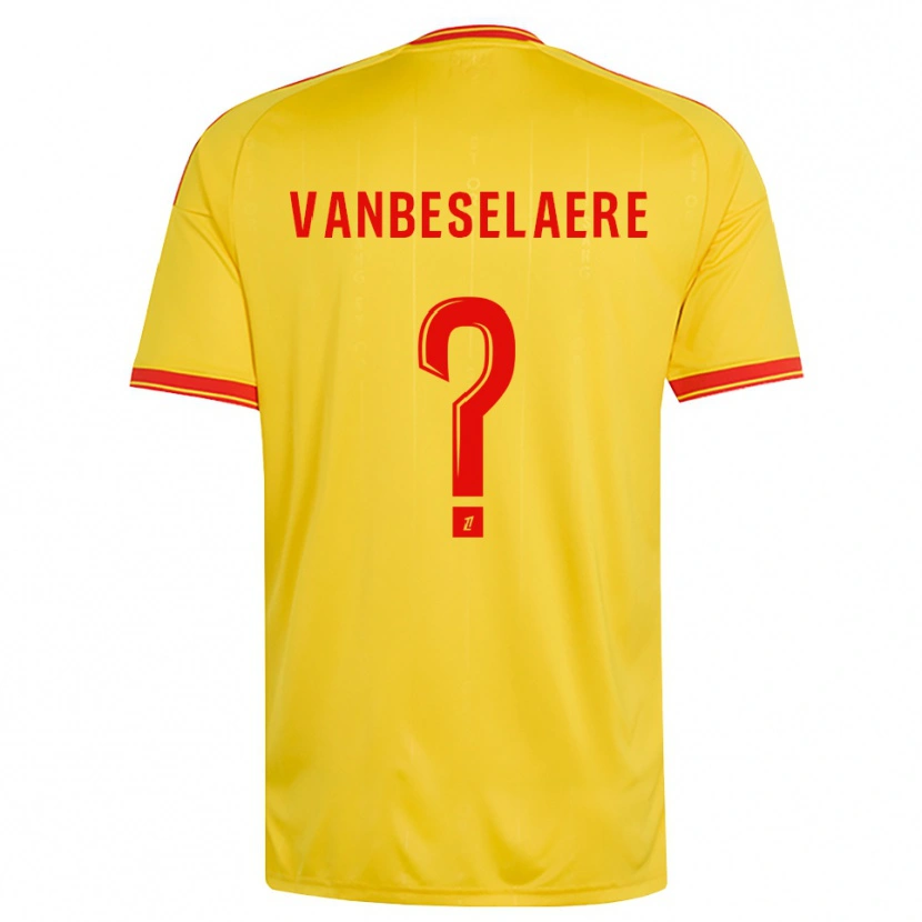 Danxen Enfant Maillot Emmanuel Vanbeselaere #0 Or Orange Rouge Tenues Domicile 2026/27 T-Shirt