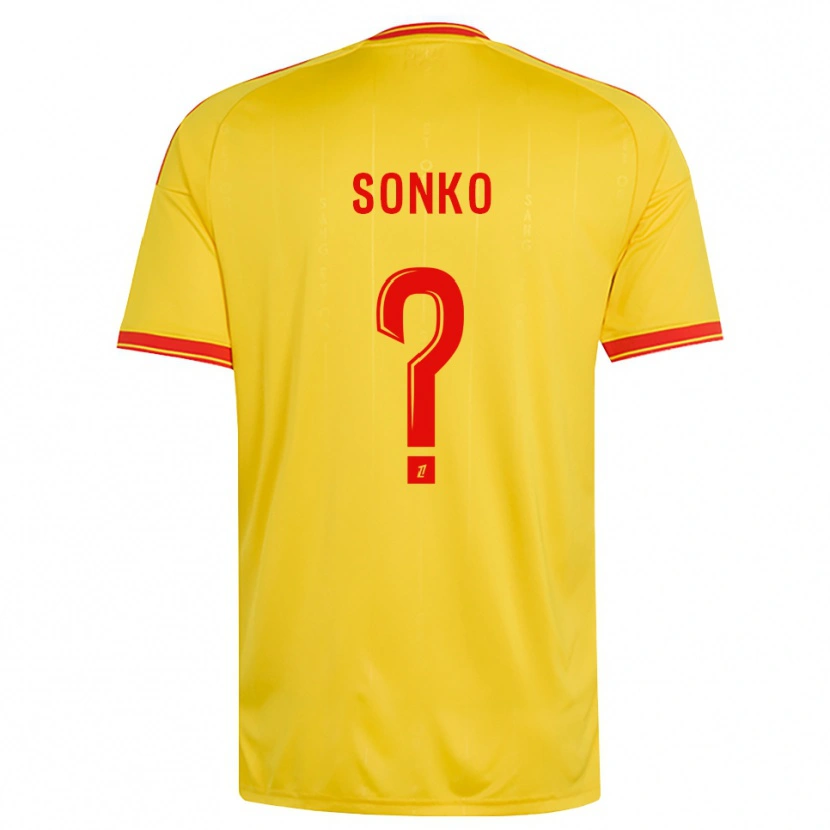 Danxen Enfant Maillot Naël Sonko #0 Or Orange Rouge Tenues Domicile 2026/27 T-Shirt