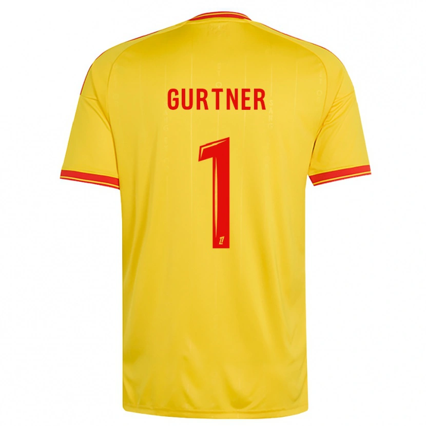 Danxen Enfant Maillot Régis Gurtner #1 Or Orange Rouge Tenues Domicile 2026/27 T-Shirt