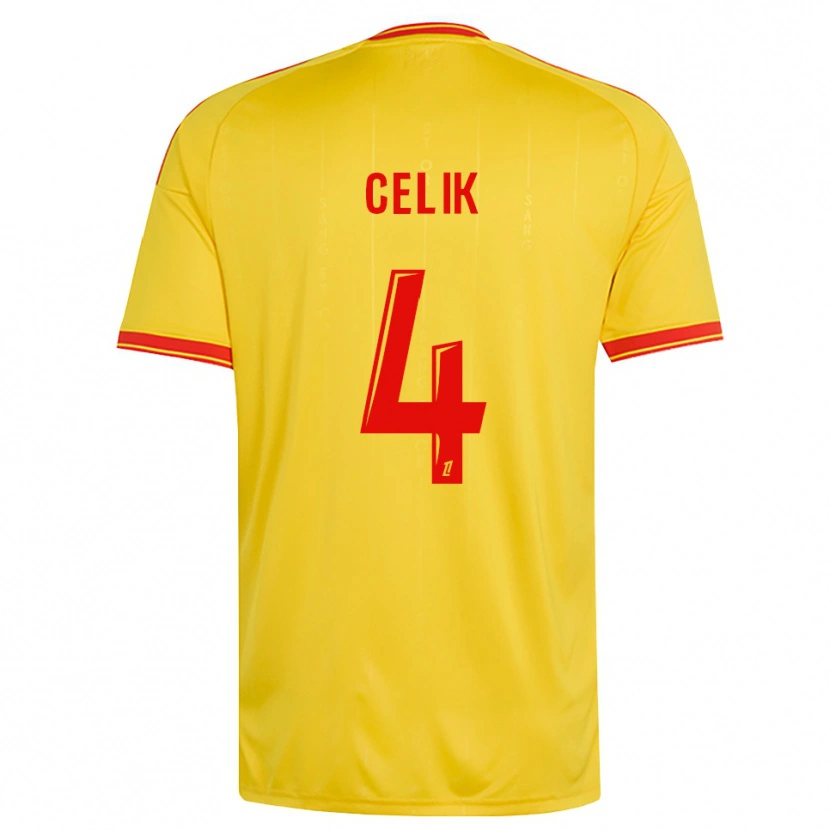 Danxen Enfant Maillot Nidal Celik #4 Or Orange Rouge Tenues Domicile 2026/27 T-Shirt
