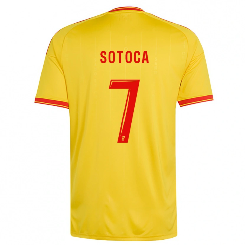Danxen Enfant Maillot Florian Sotoca #7 Or Orange Rouge Tenues Domicile 2026/27 T-Shirt