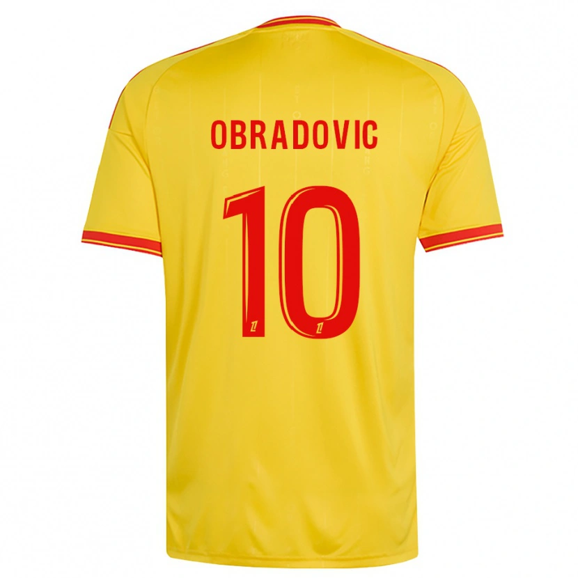 Danxen Enfant Maillot Ognjen Obradovic #10 Or Orange Rouge Tenues Domicile 2026/27 T-Shirt