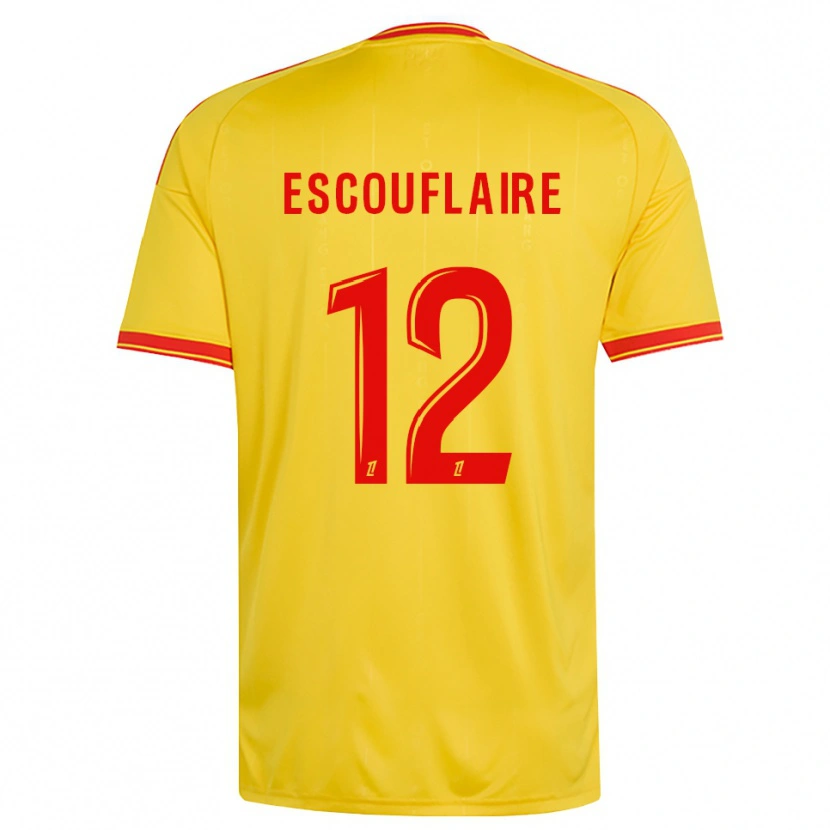 Danxen Enfant Maillot Mattéo Escouflaire #12 Or Orange Rouge Tenues Domicile 2026/27 T-Shirt