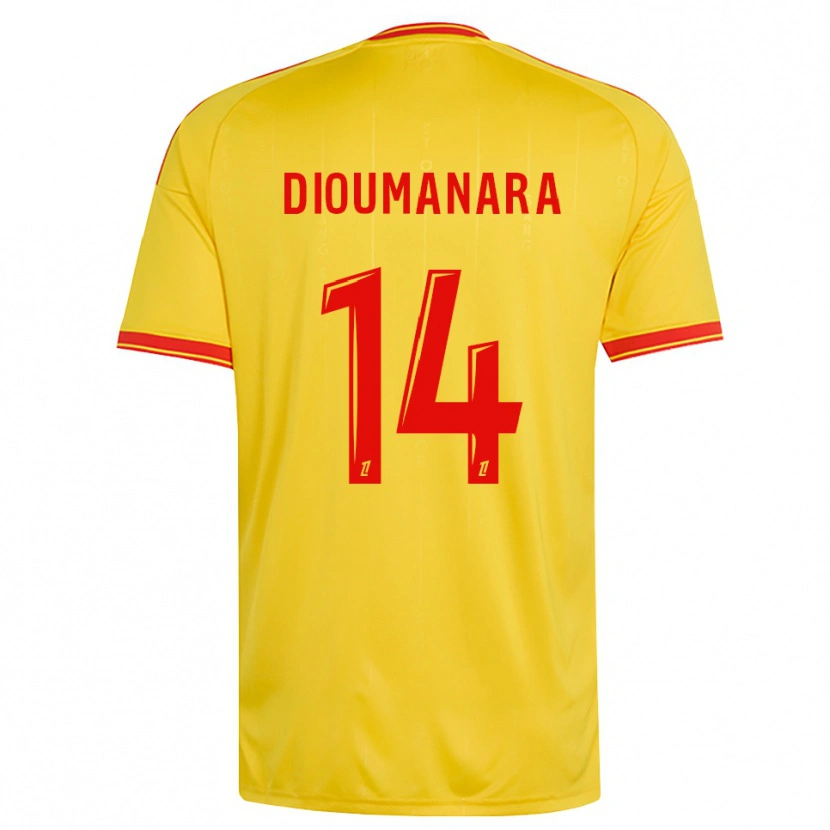 Danxen Enfant Maillot Sidi Dioumanara #14 Or Orange Rouge Tenues Domicile 2026/27 T-Shirt