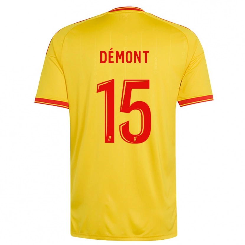 Danxen Enfant Maillot Ange Démont #15 Or Orange Rouge Tenues Domicile 2026/27 T-Shirt