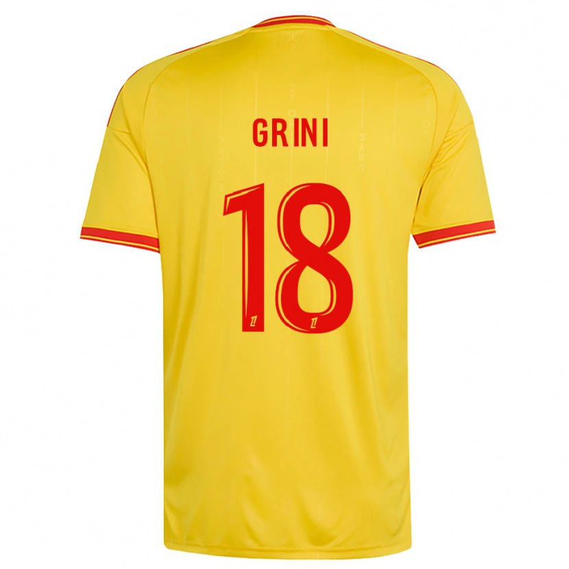 Danxen Enfant Maillot Ilyes Grini #18 Or Orange Rouge Tenues Domicile 2026/27 T-Shirt