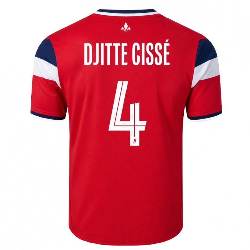 Danxen Enfant Maillot Babacar Djitte Cissé #4 Rouge Blanc Bleu Royal Tenues Domicile 2026/27 T-Shirt