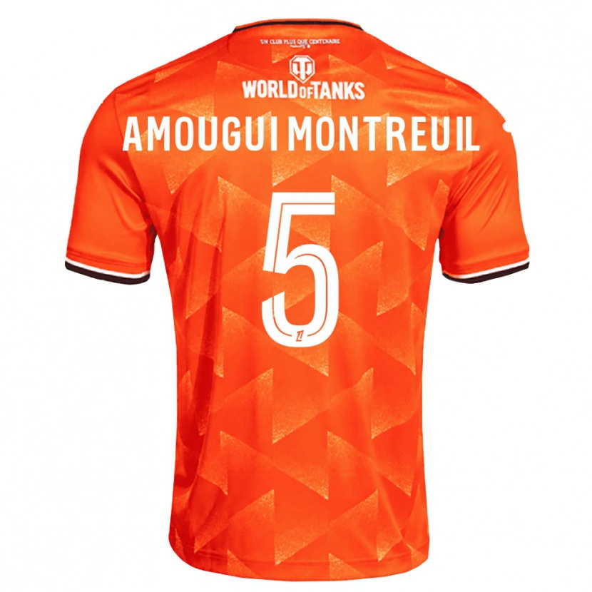 Danxen Enfant Maillot Maceo Amougui Montreuil #5 Orange Blanc Noir Tenues Domicile 2026/27 T-Shirt