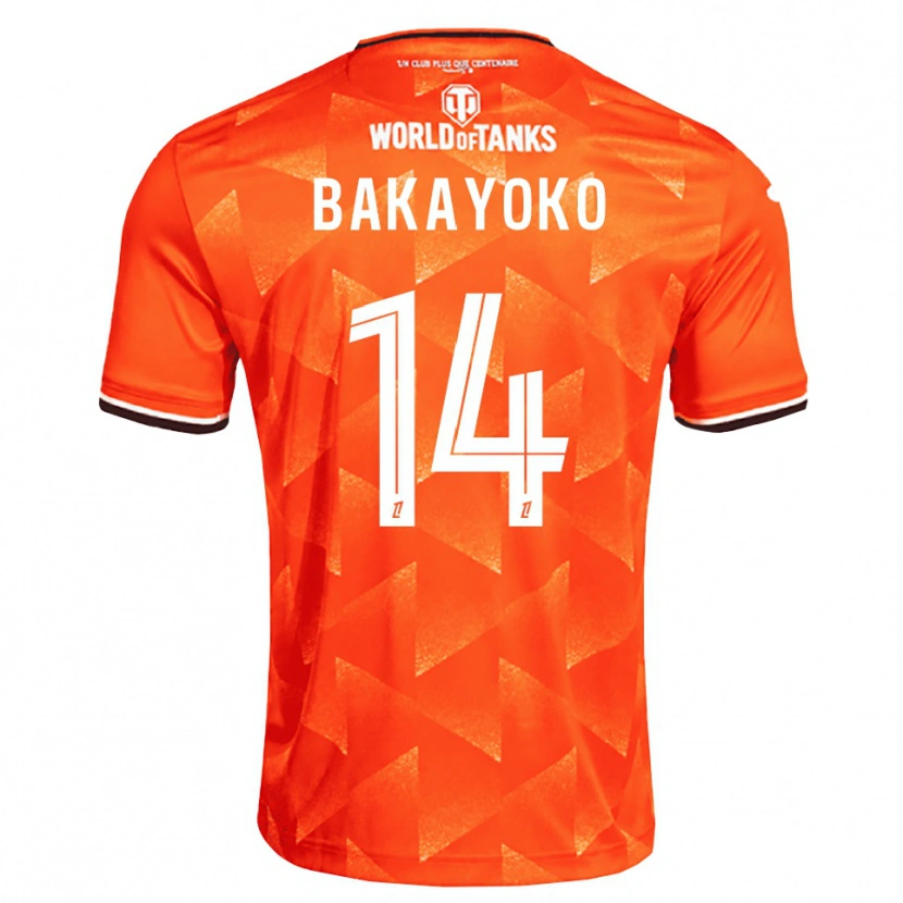 Danxen Enfant Maillot Tiemoué Bakayoko #14 Orange Blanc Noir Tenues Domicile 2026/27 T-Shirt