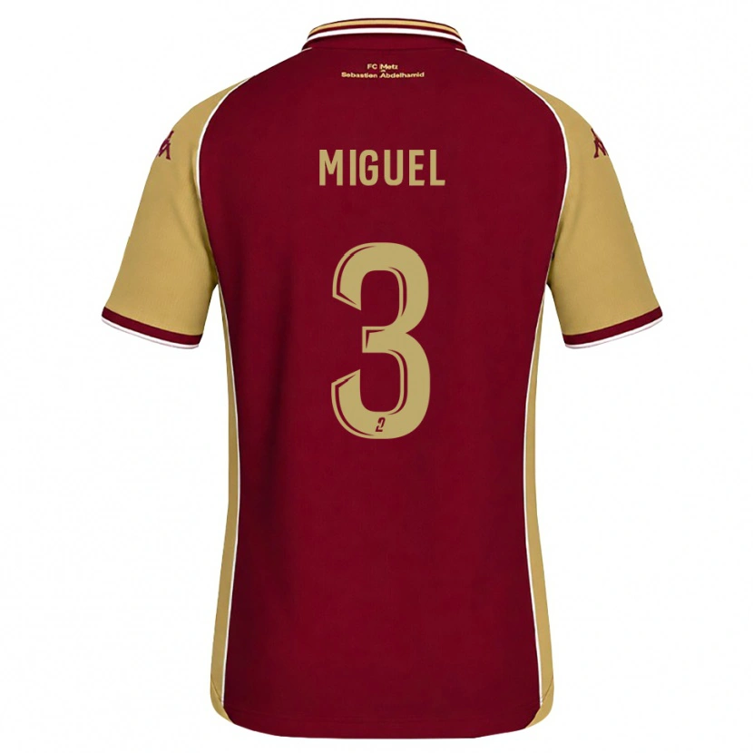 Danxen Enfant Maillot Florian Miguel #3 Goldenrod Rouge Foncé Tenues Domicile 2026/27 T-Shirt