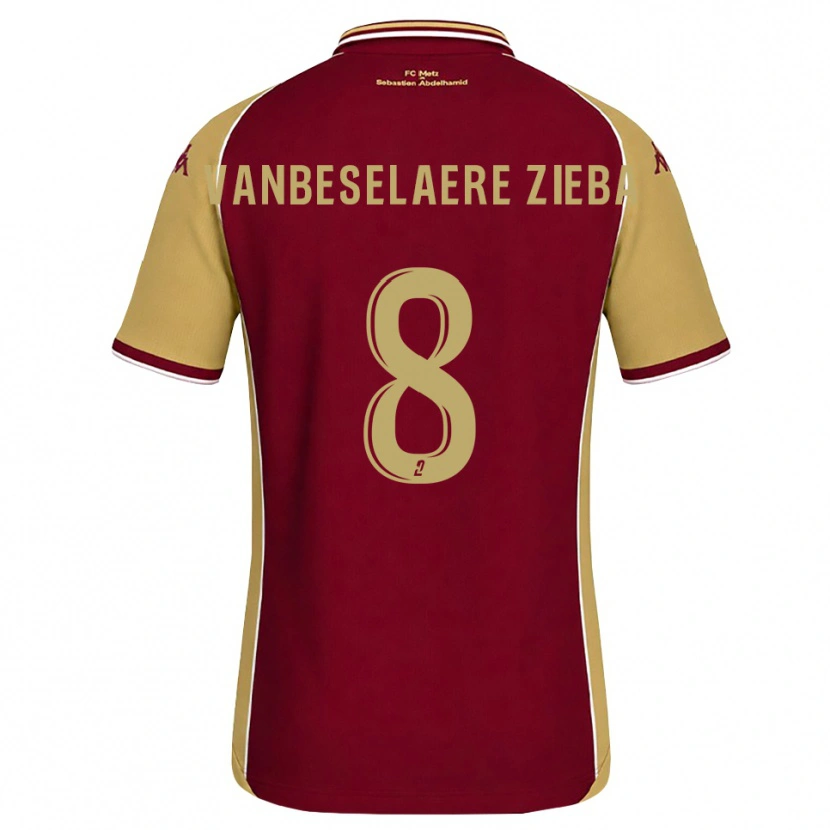 Danxen Enfant Maillot Vadim Vanbeselaere Zieba #8 Goldenrod Rouge Foncé Tenues Domicile 2026/27 T-Shirt