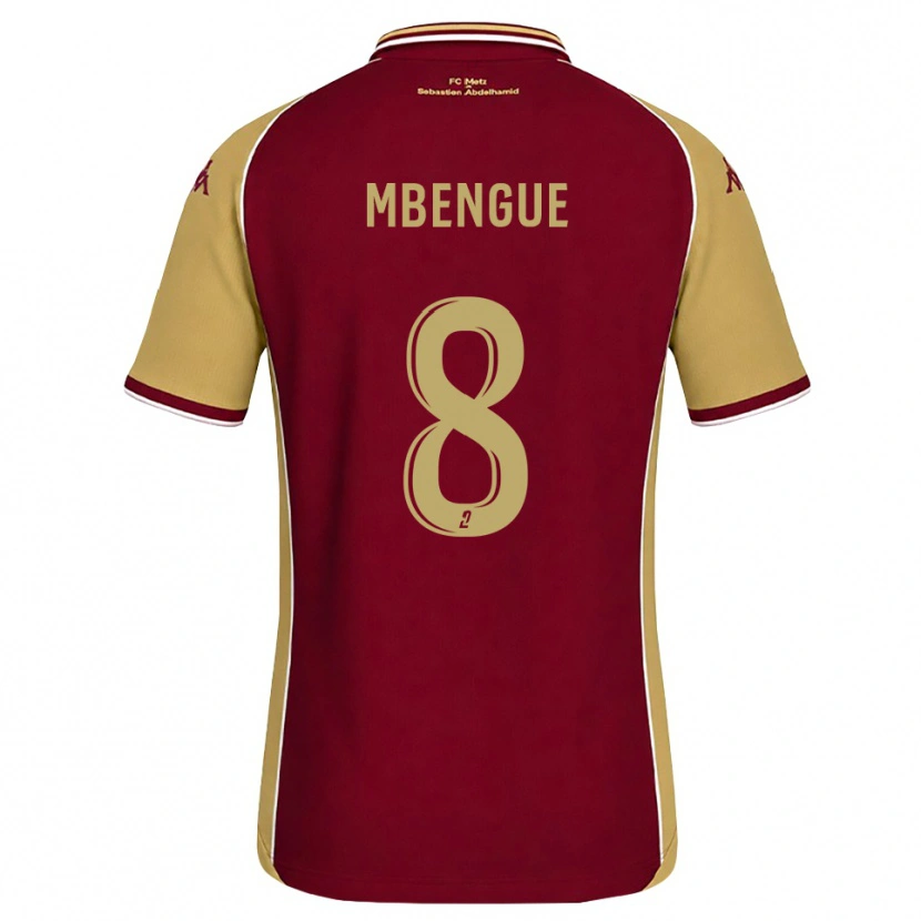 Danxen Enfant Maillot Seynabou Mbengue #8 Goldenrod Rouge Foncé Tenues Domicile 2026/27 T-Shirt