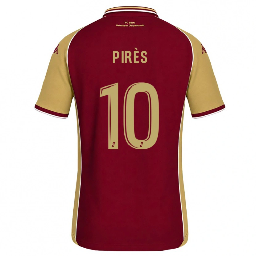Danxen Enfant Maillot Théo Pirès #10 Goldenrod Rouge Foncé Tenues Domicile 2026/27 T-Shirt