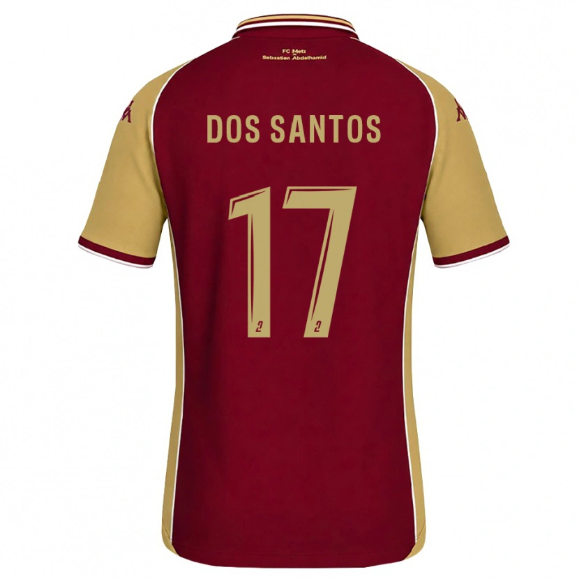 Danxen Enfant Maillot Tahirys Dos Santos #17 Goldenrod Rouge Foncé Tenues Domicile 2026/27 T-Shirt