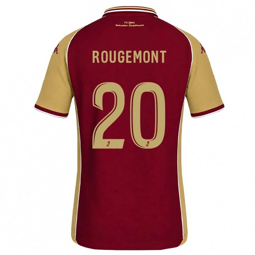 Danxen Enfant Maillot Justine Rougemont #20 Goldenrod Rouge Foncé Tenues Domicile 2026/27 T-Shirt