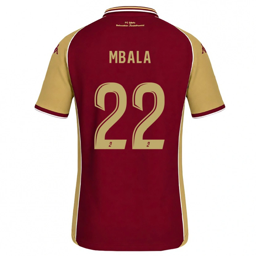 Danxen Enfant Maillot Nathan Mbala #22 Goldenrod Rouge Foncé Tenues Domicile 2026/27 T-Shirt
