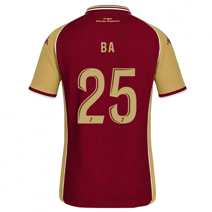 Danxen Enfant Maillot Abdoulaye Ba #25 Goldenrod Rouge Foncé Tenues Domicile 2026/27 T-Shirt