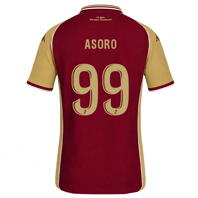 Danxen Enfant Maillot Joel Asoro #99 Goldenrod Rouge Foncé Tenues Domicile 2026/27 T-Shirt