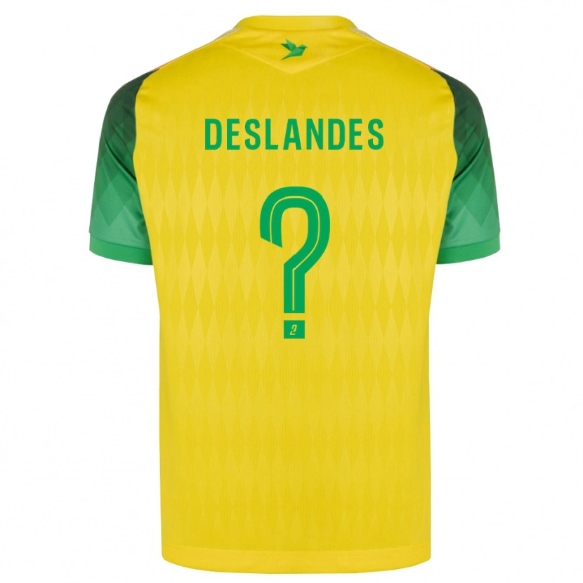 Danxen Enfant Maillot Louness Deslandes #0 Jaune Vert Rouge Tenues Domicile 2026/27 T-Shirt