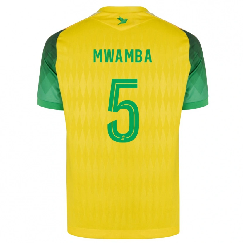 Danxen Enfant Maillot Musunda Mwamba #5 Jaune Vert Rouge Tenues Domicile 2026/27 T-Shirt