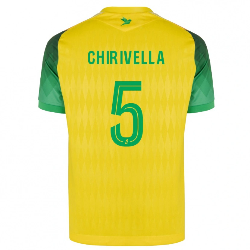 Danxen Enfant Maillot Pedro Chirivella #5 Jaune Vert Rouge Tenues Domicile 2026/27 T-Shirt