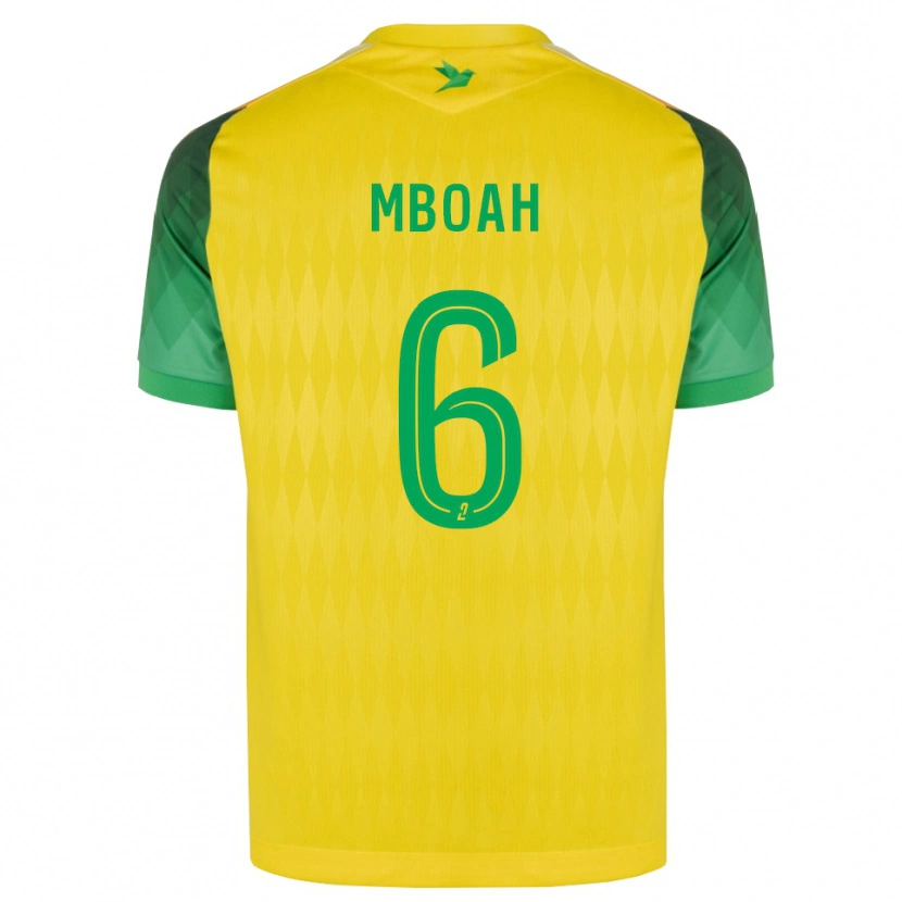 Danxen Enfant Maillot Yanis Mboah #6 Jaune Vert Rouge Tenues Domicile 2026/27 T-Shirt