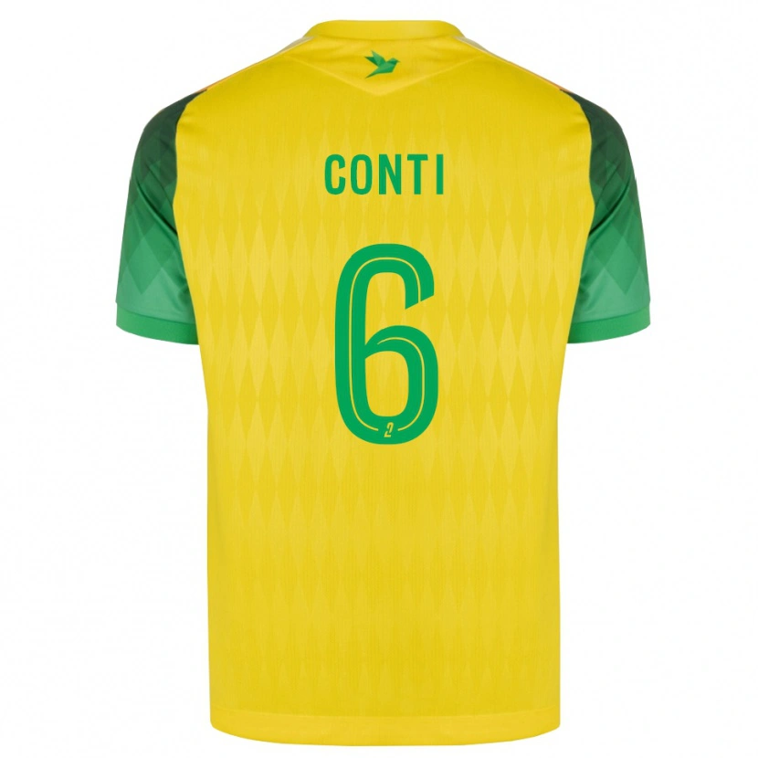Danxen Enfant Maillot Alexandre Conti #6 Jaune Vert Rouge Tenues Domicile 2026/27 T-Shirt