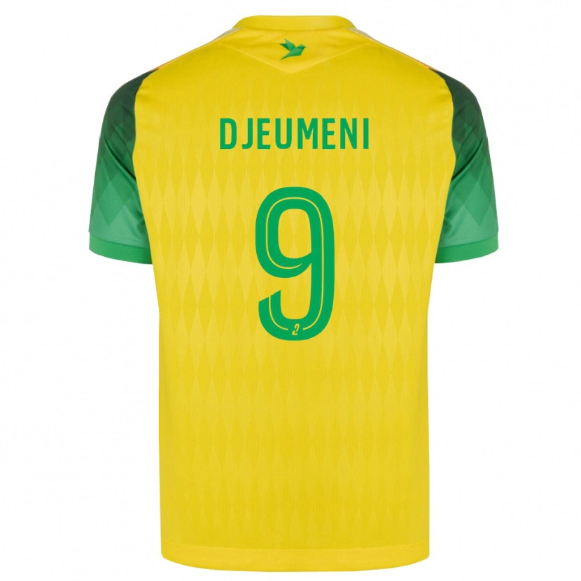 Danxen Enfant Maillot Kevy Djeumeni #9 Jaune Vert Rouge Tenues Domicile 2026/27 T-Shirt