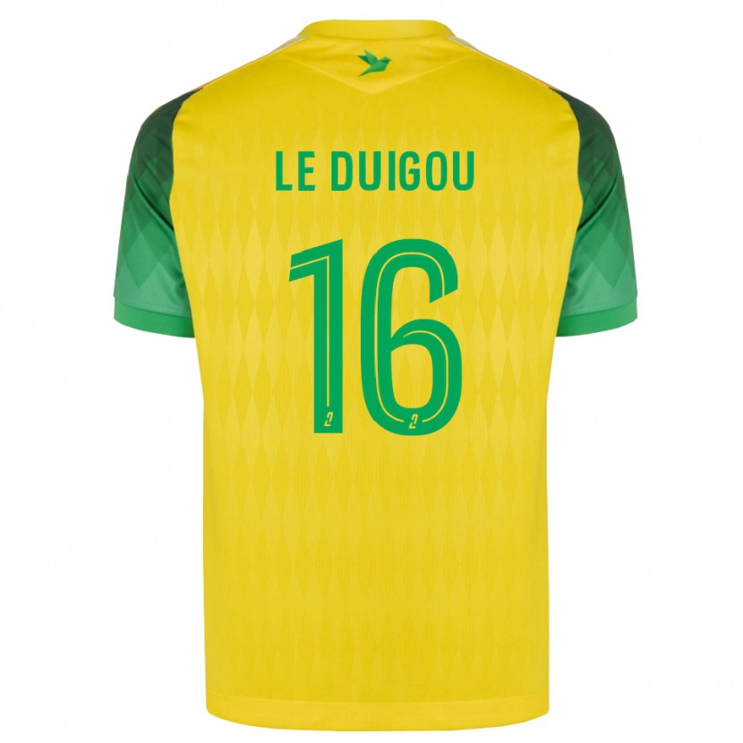 Danxen Enfant Maillot Daniel Le Duigou #16 Jaune Vert Rouge Tenues Domicile 2026/27 T-Shirt