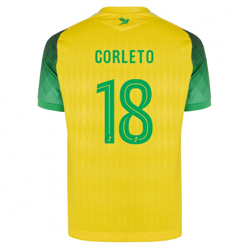 Danxen Enfant Maillot Naël Corleto #18 Jaune Vert Rouge Tenues Domicile 2026/27 T-Shirt