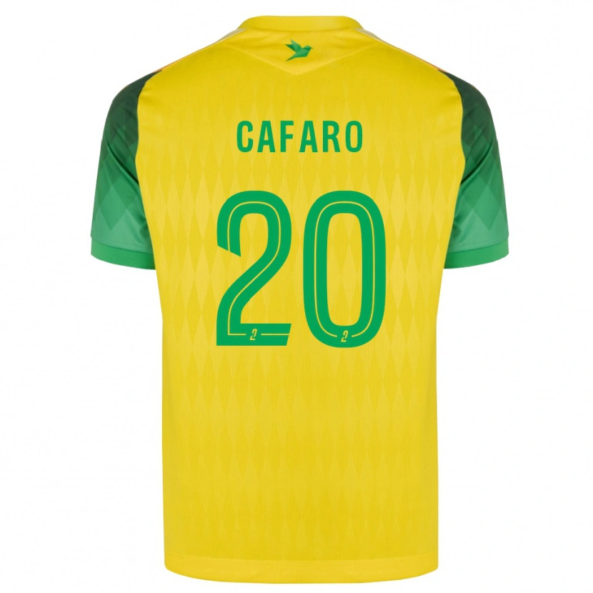 Danxen Enfant Maillot Mathieu Cafaro #20 Jaune Vert Rouge Tenues Domicile 2026/27 T-Shirt