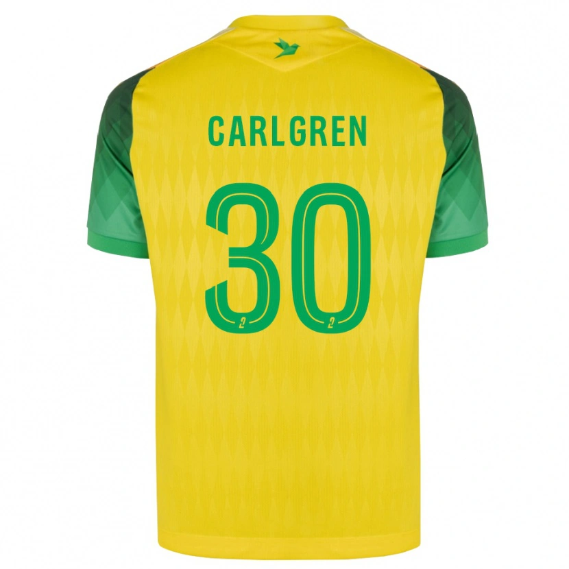 Danxen Enfant Maillot Patrik Carlgren #30 Jaune Vert Rouge Tenues Domicile 2026/27 T-Shirt