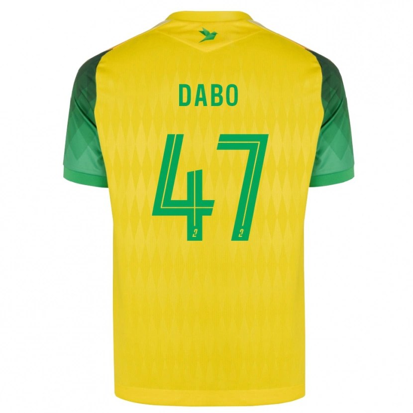 Danxen Enfant Maillot Moustapha Dabo #47 Jaune Vert Rouge Tenues Domicile 2026/27 T-Shirt