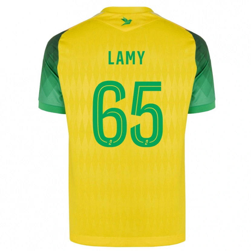 Danxen Enfant Maillot Hugo Lamy #65 Jaune Vert Rouge Tenues Domicile 2026/27 T-Shirt