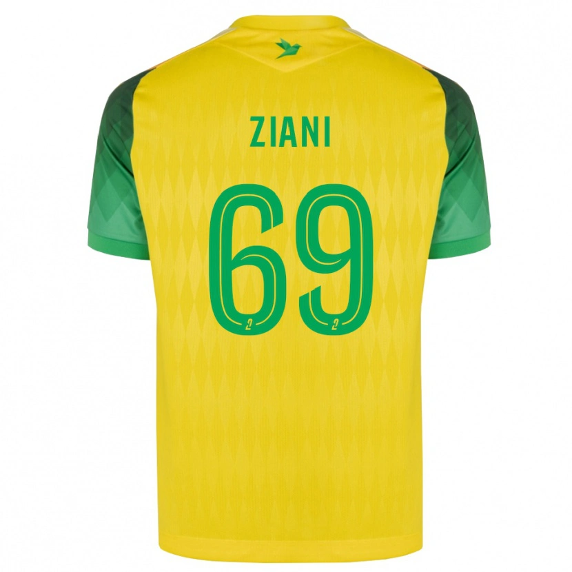 Danxen Enfant Maillot Sacha Ziani #69 Jaune Vert Rouge Tenues Domicile 2026/27 T-Shirt