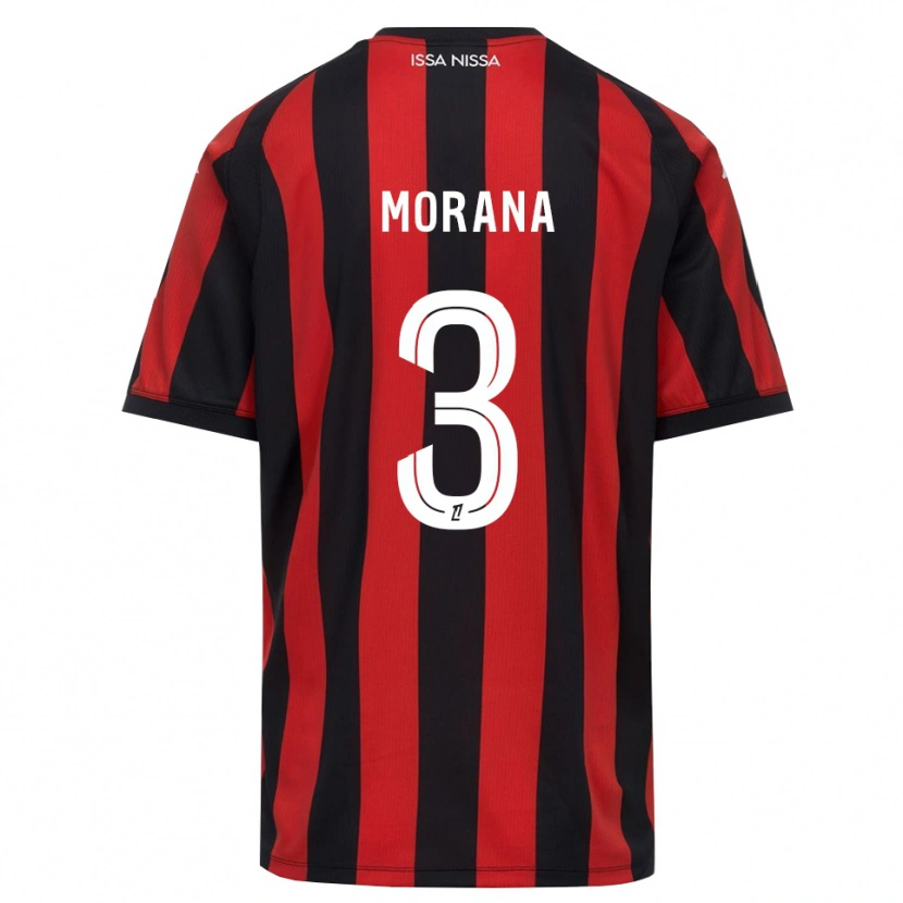 Danxen Enfant Maillot Djelan Morana #3 Rouge Noir Blanc Tenues Domicile 2026/27 T-Shirt