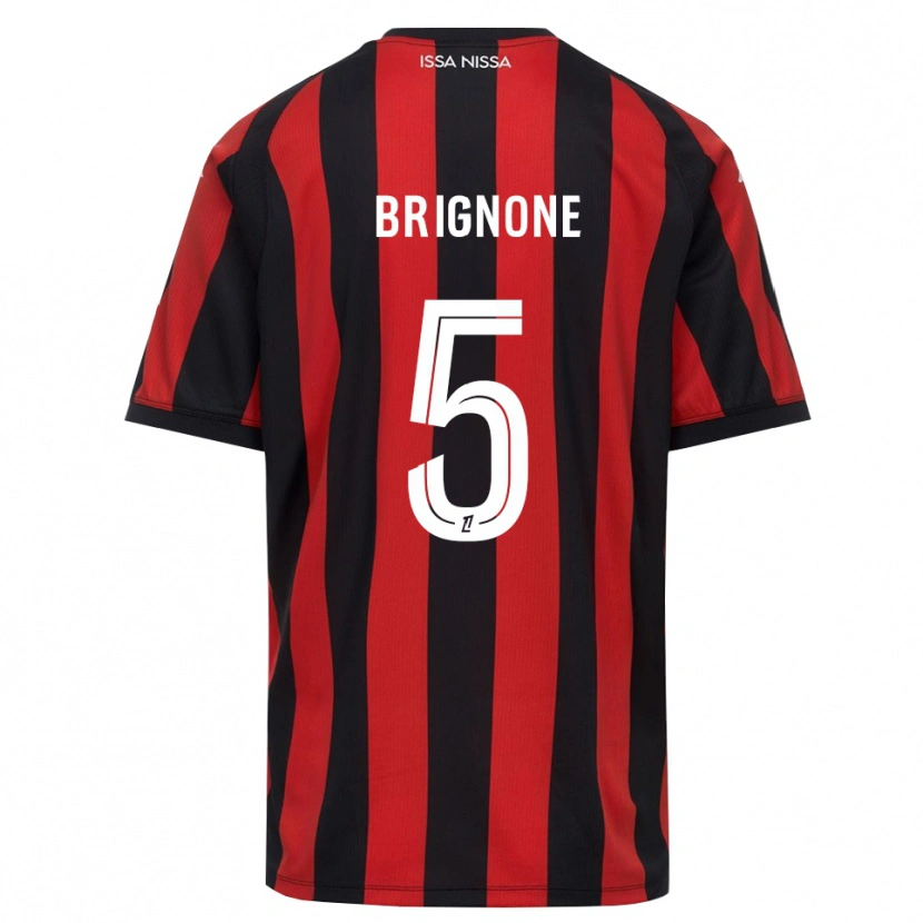 Danxen Enfant Maillot Kenzo Brignone #5 Rouge Noir Blanc Tenues Domicile 2026/27 T-Shirt