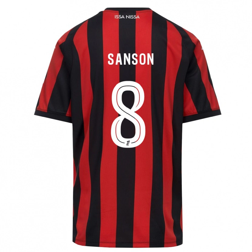 Danxen Enfant Maillot Morgan Sanson #8 Rouge Noir Blanc Tenues Domicile 2026/27 T-Shirt