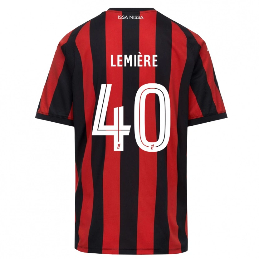 Danxen Enfant Maillot Pauline Lemière #40 Rouge Noir Blanc Tenues Domicile 2026/27 T-Shirt