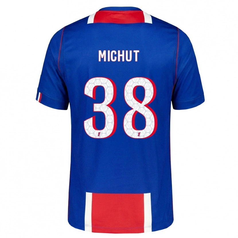 Danxen Enfant Maillot Edouard Michut #38 Rouge Blanc Bleu Tenues Domicile 2026/27 T-Shirt
