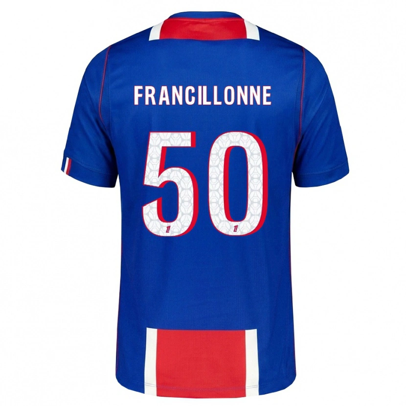 Danxen Enfant Maillot Bryan Francillonne #50 Rouge Blanc Bleu Tenues Domicile 2026/27 T-Shirt