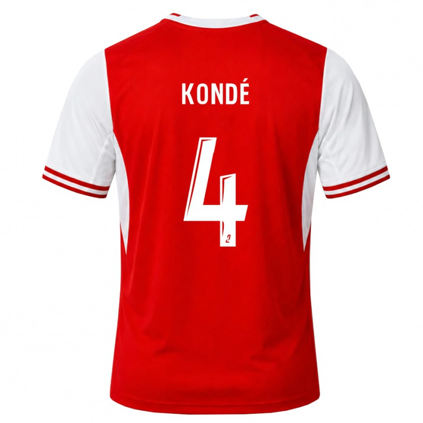 Danxen Enfant Maillot Jean-Charles Kondé #4 Rouge Blanc Tenues Domicile 2026/27 T-Shirt