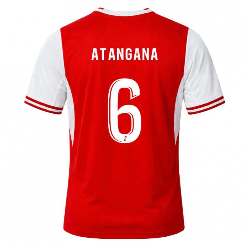 Danxen Enfant Maillot Valentin Atangana Edoa #6 Rouge Blanc Tenues Domicile 2026/27 T-Shirt