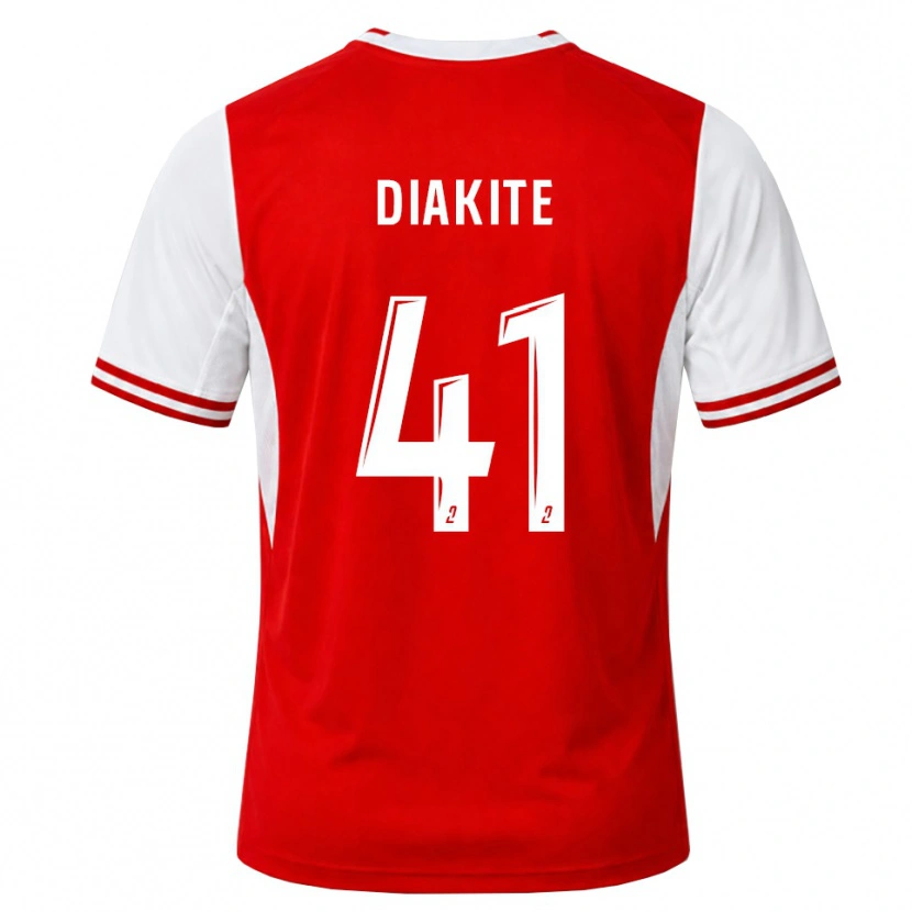 Danxen Enfant Maillot Ibrahim Diakité #41 Rouge Blanc Tenues Domicile 2026/27 T-Shirt